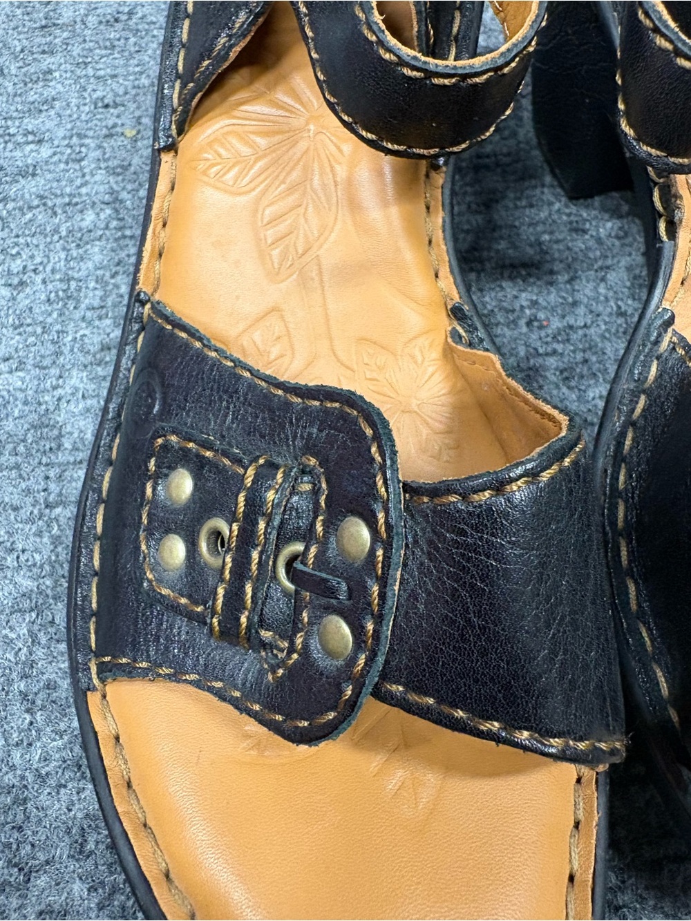 Born Black and Tan Leather Ankle-Strap Sandals - Picture 2 of 14